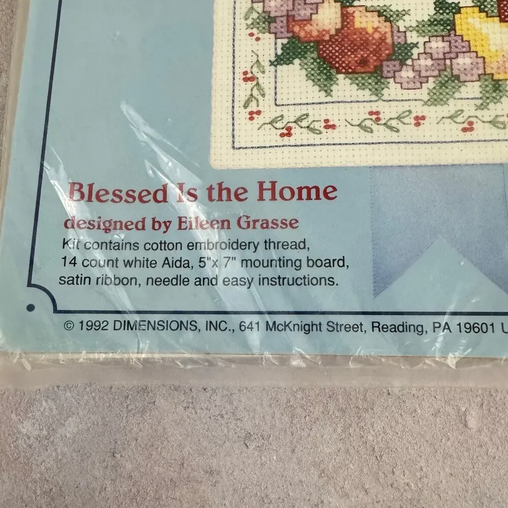 Dimensions Sentimentals Blessed is the Home Counted Cross Stitch Kit 72064 Vtg